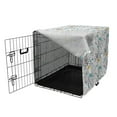 thumbnail image 3 of Floral Dog Crate Cover, Paint Blots and Exotic Leaves Flower Drawings, Easy to Use Pet Kennel Cover Small Dogs Puppies Kittens, 7 Sizes, White Blue Orange, by Ambesonne, 3 of 6