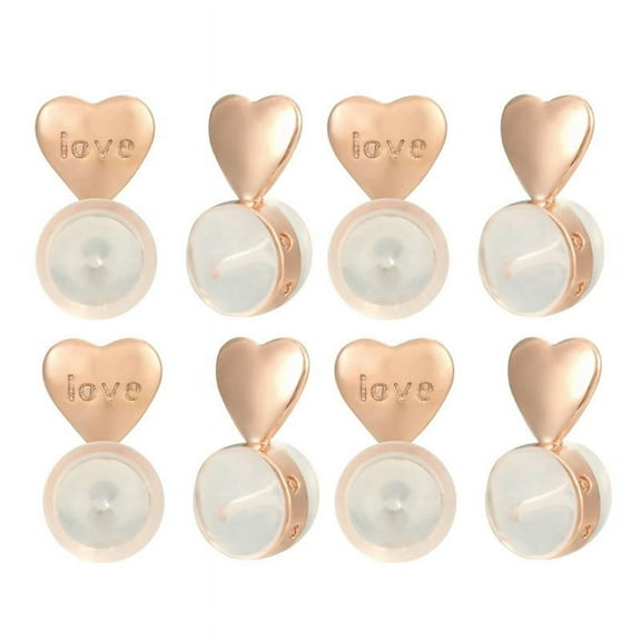 8PCS Earring Backs for -Ears, Earring Lifter Backs Replacements for Heavy Earrings,Rose Gold