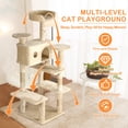 thumbnail image 3 of YRLLENSDAN 54in Cat Tree Tower with Cat Scratching Post,Multi-Level Cat Condo Cat Tree for Indoor Cats Stand House Furniture Kittens Activity Tower with Funny Toys for Kitty Pet Play House,Beige, 3 of 7