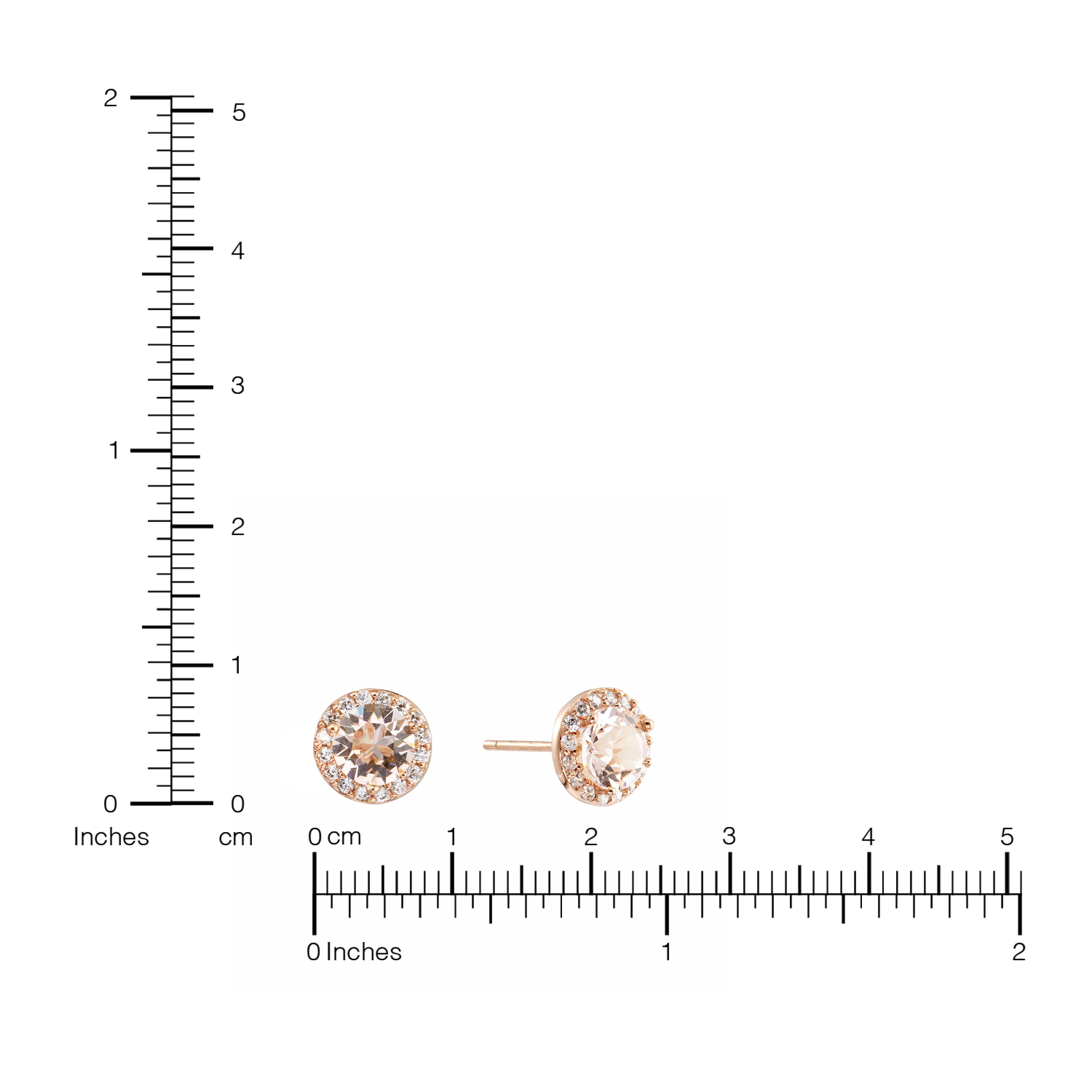 Marisol & Poppy Crystal & Cubic Zirconia Pave Circle Stud Earrings in Rose Gold over Sterling Silver for Women & Teens