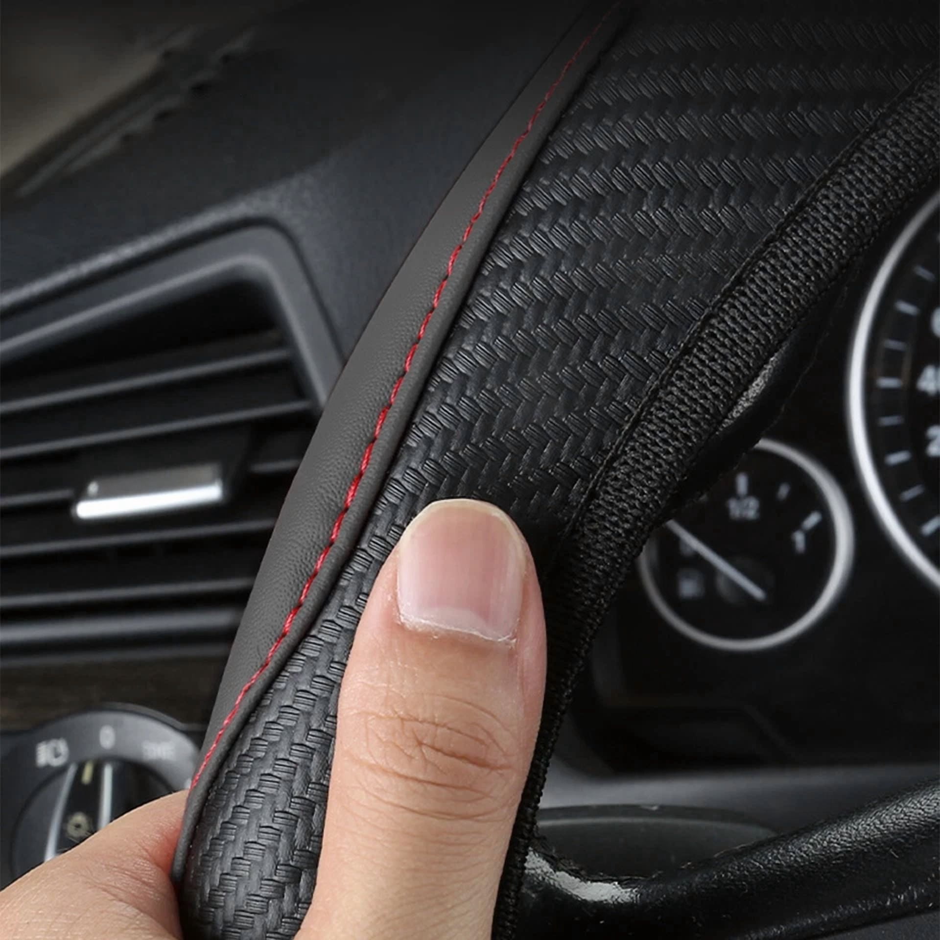 For Lexus Car Steering Wheel Cover Faux Leather Anti-Slip Accessories Black