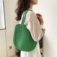 thumbnail image 3 of Bolsa De Hombro Bolsa de mano para mujer, Bolsa tipo cubo, Bolsa de mano de verano, Bolsa de mano tejido para playa, Bolsa de mano para mujer (verde) Sywqhk Para Estrenar, 3 of 5