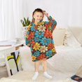 thumbnail image 6 of FORMRS Wearable Blanket Hoodie with Sleeves for Kids Cozy Flannel Sweatshirt, Blooming Flowers, 6 of 7