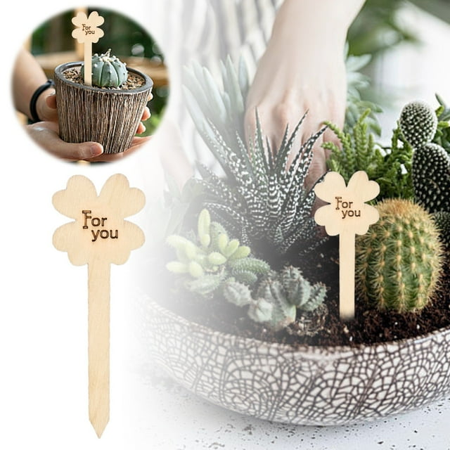 BKER Garden DIY Wooden Hangs For Flower Pots Handmade Identification Tags Versatile And Lightweight Crafting Supplies For Your Garden Projects