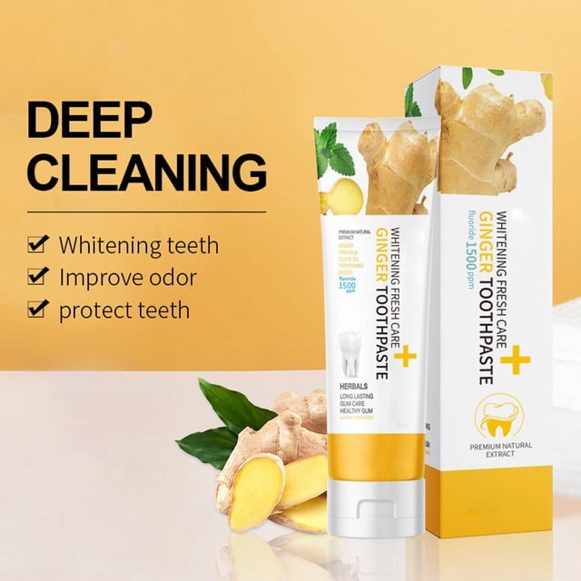 Fiudx Pasta Dental Gingival, Fórmula Refrescante de Jengibre, Fortalece Encías y Dientes, Reduce La Sensibilidad y La Caries, Ideal para El Cuidado Bucal Diario y Viajes, Ideal para Un Aliento Fresco