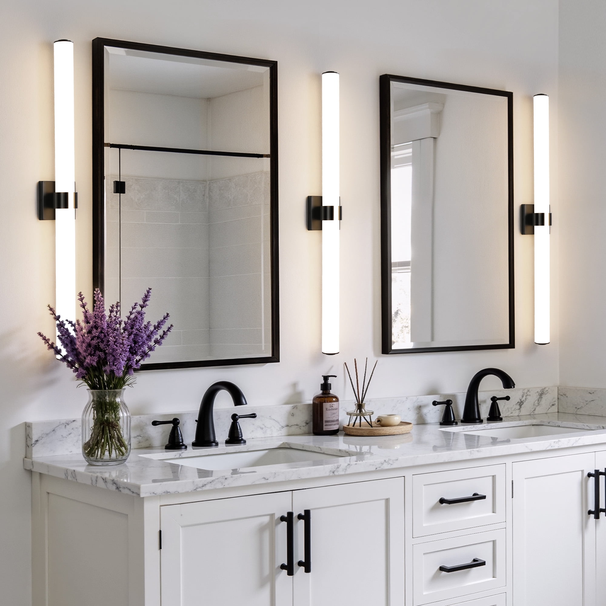 KAISITE Modern 1-Light Dimmable LED Bathroom Vanity Light, Waterproof Lamps for Bathroom, Acrylic Lampshade