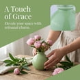 thumbnail image 5 of REGALWOVEN Small Ceramic Square Bud Vase, Mini Cube Flower Vase with Wide Mouth, Matte Geometric Decorative Vase for Desk Green 2.8"L x 2.8"W x 2.8"H, 5 of 6