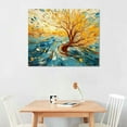 thumbnail image 2 of COMIO  Blue Gold Wall Art Colorful Abstract Heart Shape Tree Paintings Contemporary Artwork Tree of Life Picture Print on Canvas Art Home Bedroom Bathroom Wall Decor Framed Ready to Hang, 2 of 4