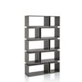 thumbnail image 5 of Bowery Hill Geometric Wood Bookcase in Distressed Gray, 5 of 7