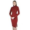 thumbnail image 3 of Artyska Women's Casual Bodycon Turtleneck Ribbed Midi Dress-XL, 3 of 3