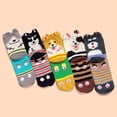 thumbnail image 2 of Yuanlong Womens Socks 5-Pcs Spring Cartoon Animal Ear Medium Tube Socks Outdoor Daily Wear Breathable Cute Crew Socks, 2 of 7