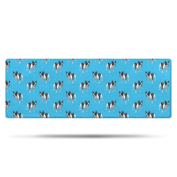 French Bulldog Bathroom Rugs Mat,Non Slip Microfiber Bathroom Rug,Rubber Backing,Soft Bathroom Mats for Bathroom Floor,Tub and Shower,47x17in(120x43cm)