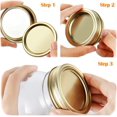 thumbnail image 3 of 24 PCS Mason Jars Lids and Bands for Regular Mouth, Canning Jar Lids & Rings for Ball Mason Jars - Leakproof Storage Can Covers Caps and Rings Disc with Silicone Seals, Gold, 3 of 5