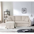 thumbnail image 2 of Zechuan Sectional Sofa with Storage Chaise - L-Shape Convertible Sofa Bed with Pull Out Sofa Bed - Modern Sleeper Sofa Couch for Living Room - Beige, 2 of 7