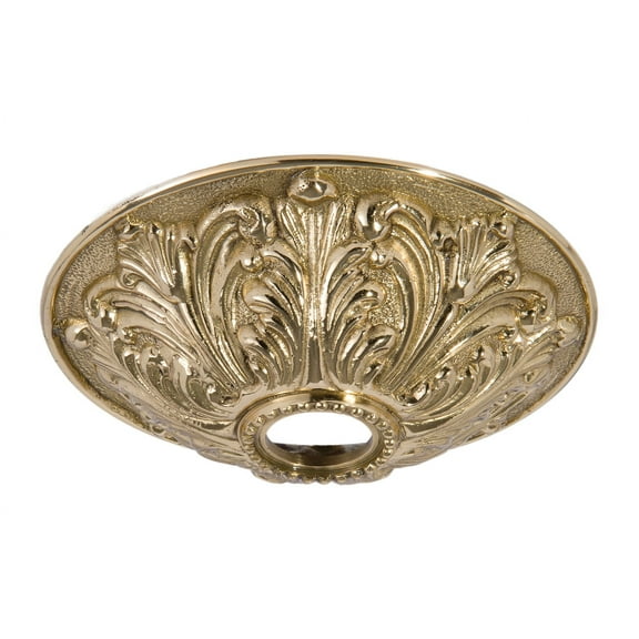 B&P Lamp® Die Cast Brass Ceiling Light Canopy Plate, 5 1/2 Inch Diameter, Polished & Lacq.