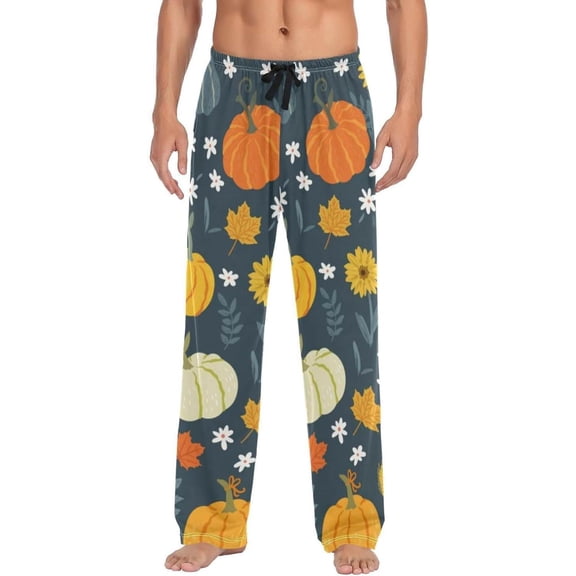 GZHJMY Thanksgiving Day Pumpkin Pajama Pants For Men, Men's Separate Bottoms, Lounge Pants with Pockets, Christmas New Year Birthday Gifts, X-Large, Christmas New Year Birthday Gifts, X-Large