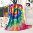 thumbnail image 2 of Colorful Rainbow Tie Dye Spiral Pattern Blanket,Comfortable Soft Flannel Throw Blanket,All Season,Warm Lightweight Blankets for Sofa Bed Couch Living Room Chair,60"x80", 2 of 4