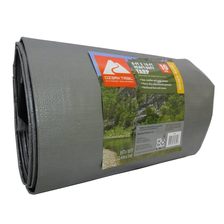 Ozark Trail Heavy-Duty Tarp, 8'x10' Durable PE Material