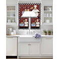 thumbnail image 3 of Chef Swag Curtains for Living Room/Bedroom Windows, Cartoon Red Food Cooking Black White Buffalo Check Kitchen Curtains and Valances Set 36 Inch Length, Light Filtering Swags Valance Curtain Panels, 3 of 5