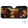 thumbnail image 2 of Xoenoiee Funny Family King Charles Spaniel Print Windshield Sun Shade with Suction Cups, Foldable Car Sunshades Reflect UV Sun and Heat and Protect Your Car, 57.1 x 27.4 Inch, 2 of 7