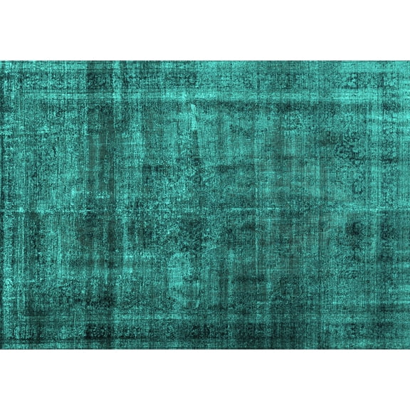 Ahgly Company Indoor Rectangle Abstract Turquoise Blue Contemporary Area Rugs, 2' x 3'