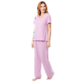 thumbnail image 5 of Fruit of the Loom Women's Soft & Breathable V-Neck Short Sleeve Top & Pajama Pant Set, Sizes S-4X, 5 of 7