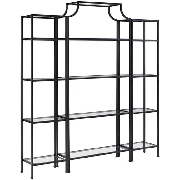 Pemberly Row 3Pc Metal Etagere Bookcase Set in Oil Rubbed Bronze