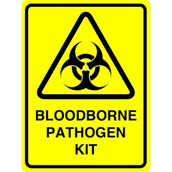 Warning Sign - Bloodborne Pathogen Kit, 12 X 16 Inch Metal Tin Sign