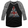 thumbnail image 1 of Def Leppard Groupe de Heavy Metal des Années 80 Rock n Roll Logo Drapeau Brit T-Shirt Raglan Adulte, 1 of 2