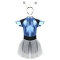 thumbnail image 4 of iiniim 2 Pcs Costume d'Alien pour Femme Costume de Combattante Spatiale à Paillettes Justaucorps d'Astronaute Robe Tutu Tenue d'Alien Argent 4TG, 4 of 5