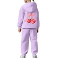 thumbnail image 6 of Girls Tracksuit Set Size 6 Casual Print Hoodie and Pants Outfit 2 Piece Toddler Kids Fashion Athletic Wear Comfy Daily Play Youth Two Piece Tracksuit for Loungewear, 6 of 7