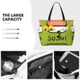 thumbnail image 3 of Fuzoiu Fresh Sushi Print Waterproof Beach Tote Bag for Women Girls with Zipper,Sandproof Pool Swim Bag,Large Capacity Beach Travel Bag for Pool Swim Travel Everyday, 3 of 7