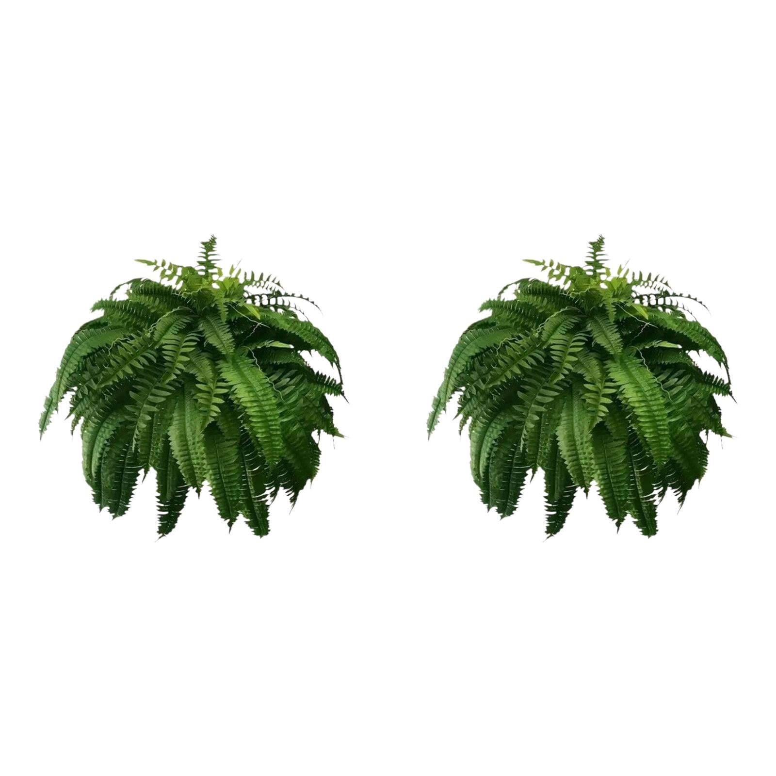 PPKVUFD 2Pcs 24 Inch Large Fake Boston-Fern, UV Resistant Artificial Ferns, Faux Fern Plants for Home, Office, Garden Indoor Outdoor Decoration