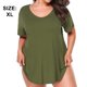thumbnail image 2 of Camiseta holgada de verano informal sexy de manga corta con cuello en V y bolsillo con textura flameada para mujer, 2 of 8