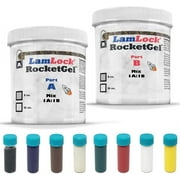 LamLock RocketGel - 25 Minute Stone Epoxy for Granite, Quartz, Marble, Tile - Easily Fix Chips, Fill Cracks, Repair Defects and Restore Countertops and Tile 16 Oz with Color Kit