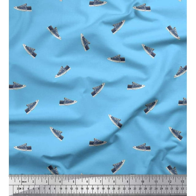 Soimoi Modal Satin Fabric Shoes Men Printed Craft Fabric by The Yard 42 Inch Wide
