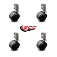 thumbnail image 2 of 2 Inch Flat Black Hooded Nylon Twin Wheel Caster with Inside Mount Set SCC, 2 of 2