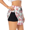 thumbnail image 3 of Lsque Strawberry Printed Women's Running Shorts with Liner Pockets,Elastic Quick Dry Workout Athletic Gym Yoga Shorts,Womens High Waist Shorts-XX-Large, 3 of 9