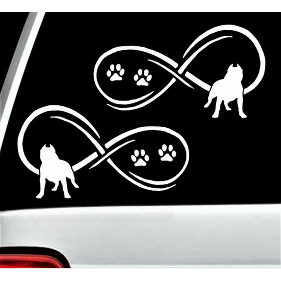 Pitbull Infinity Car Decal Set Pit Bull Window Stickers Bg 321