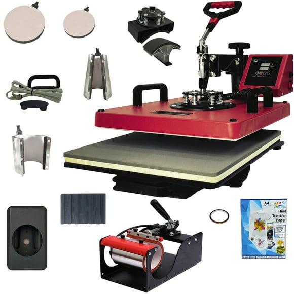 Combo 09 En 1 EV Technologies Plancha sublimacion color roja 30X38