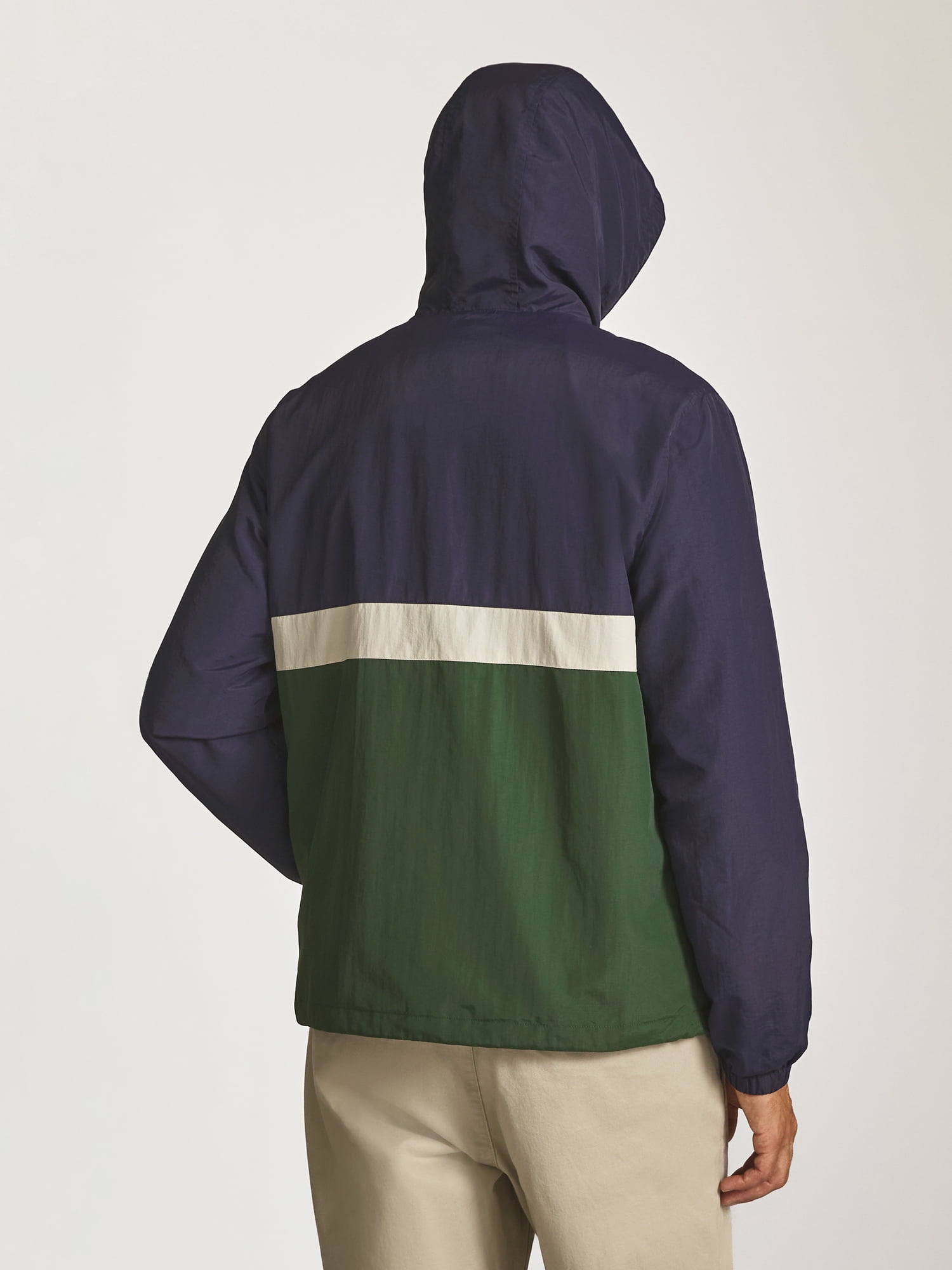 Chaps Men’s and Big Men’s Heritage Colorblocked Hooded Rain Jacket, Sizes S–2XL