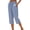 2-Dark Blue, variant on Women's Casual Summer Striped Capri Pants Side Split Button Deco Knee Length Elastic Waisted Cropped Pants with Pockets 2026 Beach Vacation Bottoms 2-Red L