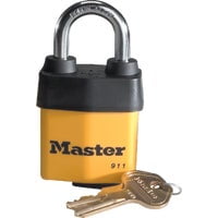 Master Lock Padlock, Covered Laminated Steel Lock, 2-1/8 in. Wide, 911DPF