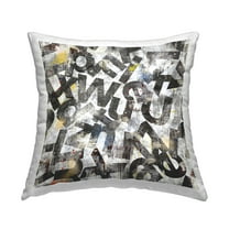 Stupell Industries Mixed Letters Abstraction Decorative Printed Throw Pillow Design by Laura Gibson .