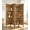64inch Wide 4 Panel Brown, variant on 6 Panel Folding Room Divider with 3-Tier Shelves, 67" Tall Brown Wood Louvered Privacy Screen, 96" Max Wide Freestanding Partition Wall with Storage Shelves for Bedroom Living Room Home Office
