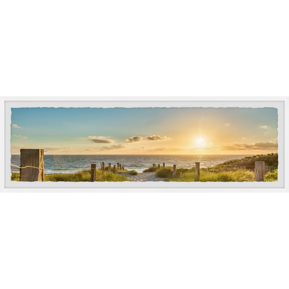 Marmont Hill Sea Sunrise Framed Wall Art, 10" x 30"