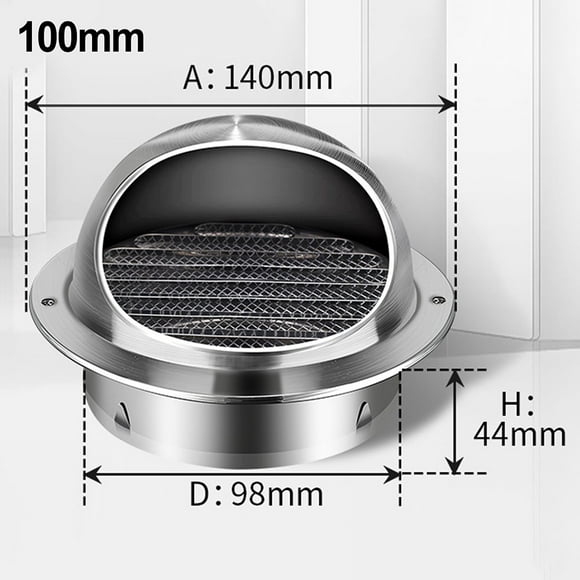 Stainless Steel Exterior Wall Air Outlet Grille Round Heating Cooling Vent Cover Wall Ceiling Vent Cooling Vent 80/100/50MM