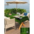 thumbnail image 5 of Outdoor Tablecloth with Umbrella Hole for Patio/Picnic/Party/Camping, Soccer Waterproof Table Cloth Rectangle Table Cover Washable, Football Vertical Stripes Turf Vibrant Green (60"x 84"), 5 of 9