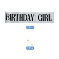 thumbnail image 3 of Uxcell Birthday Sash, 1Pcs Elegant Birthday Sash Sash Accessories for Birthday Party Decorations, Silver, Black, 3 of 6