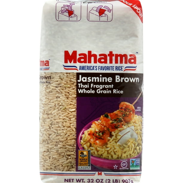 Mahatma Authentic Aromatic Jasmine Whole Grain Brown Rice 2 lb